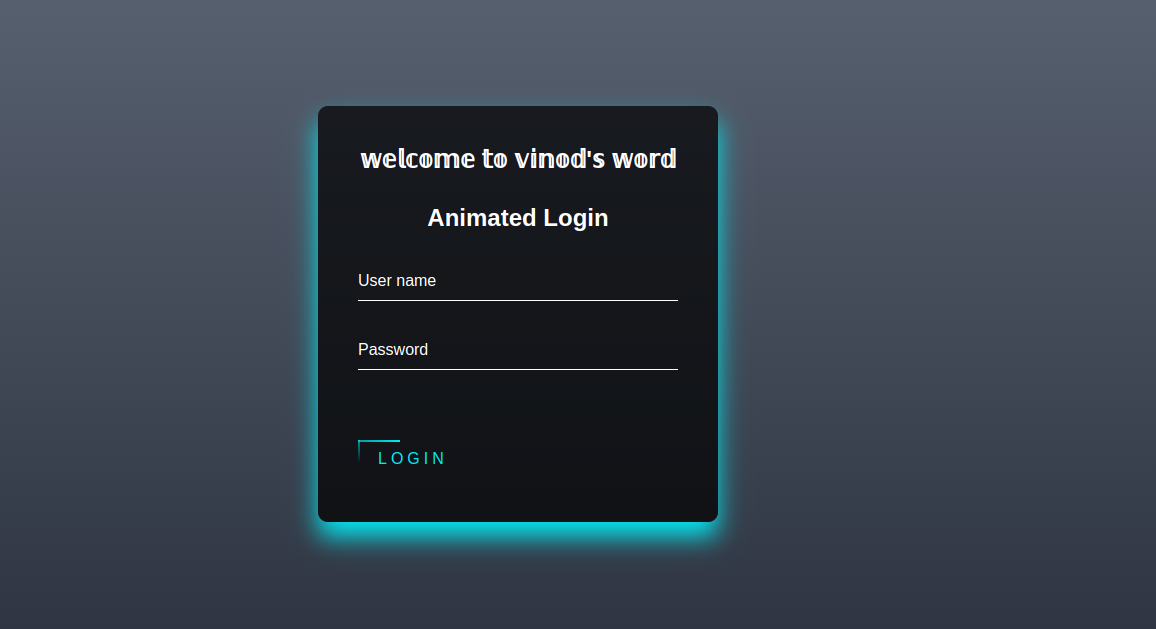 Animated Login